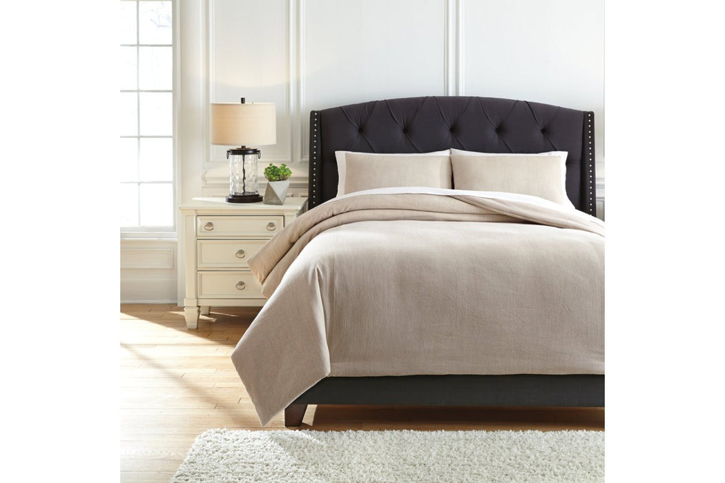 Mayda Beige 3-Piece King Comforter Set - Lara Furniture