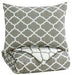 Media Gray/White 2-Piece Twin Comforter Set - Lara Furniture