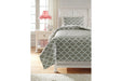 Media Gray/White 2-Piece Twin Comforter Set - Lara Furniture