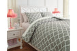 Media Gray/White 3-Piece Full Comforter Set - Lara Furniture