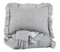 Hartlen Gray/White Full Comforter Set - Lara Furniture