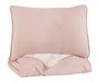 Lexann Pink/White/Gray Twin Comforter Set - Lara Furniture