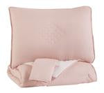 Lexann Pink/White/Gray Full Comforter Set - Lara Furniture