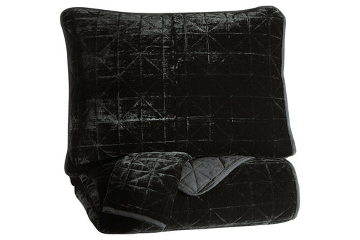 Dairick Black King Quilt Set - Lara Furniture