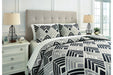 Ellowyn Black/Gray/Bone King Comforter Set - Lara Furniture