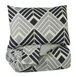 Ellowyn Black/Gray/Bone King Comforter Set - Lara Furniture