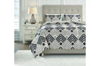 Ellowyn Black/Gray/Bone Queen Comforter Set - Lara Furniture