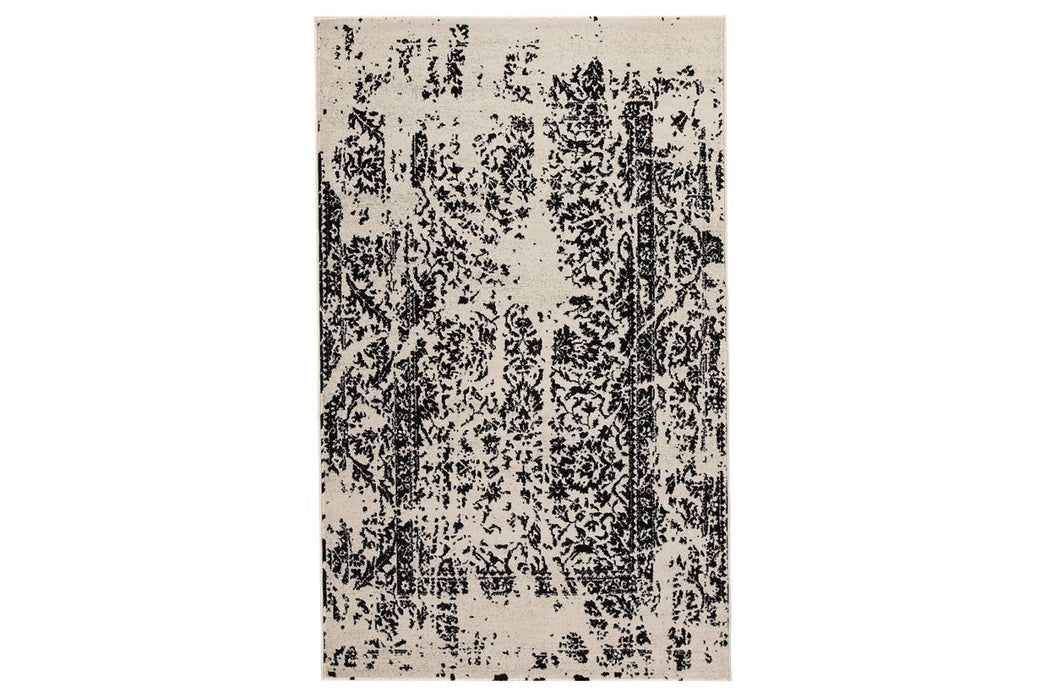 Jag Black/Cream 5' x 8' Rug - Lara Furniture