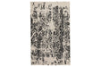 Jag Black/Cream 5' x 8' Rug - Lara Furniture