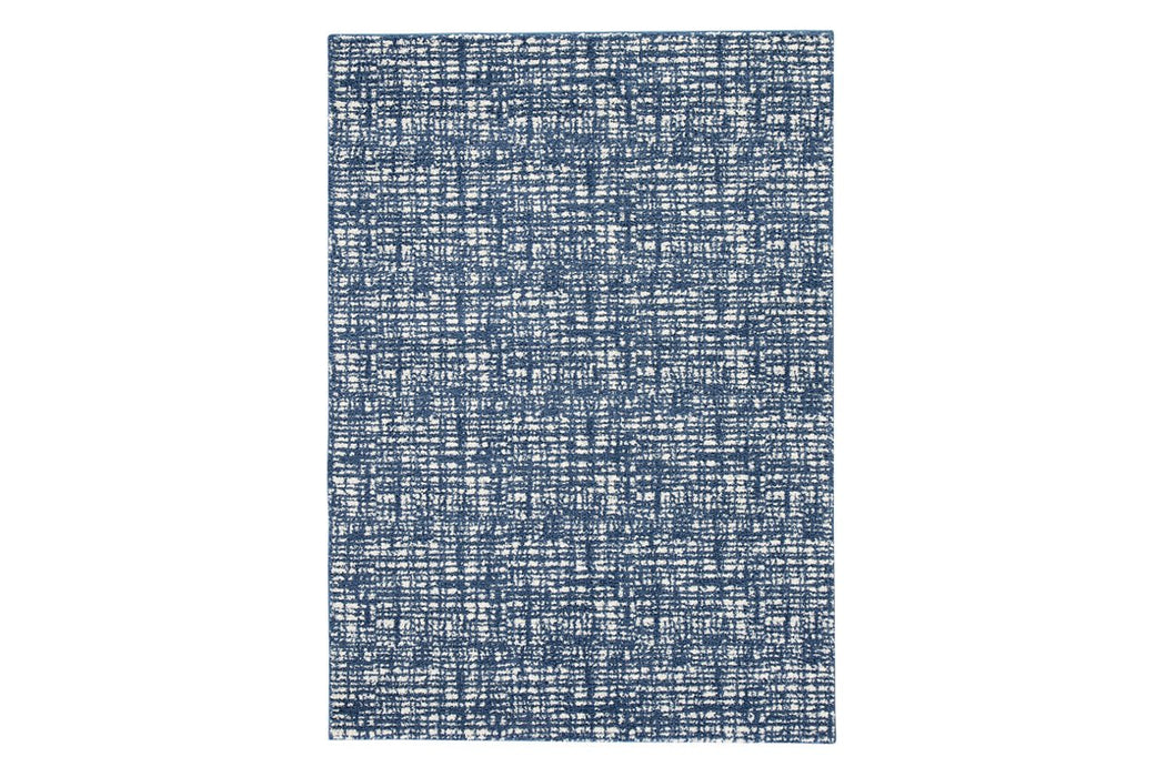 Norris Blue/White 7'6" x 9'6" Rug - Lara Furniture