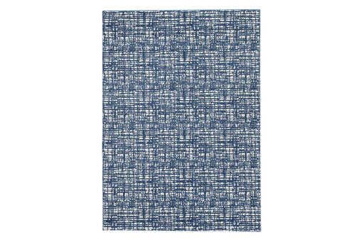 Norris Blue/White 5' x 7' Rug - Lara Furniture