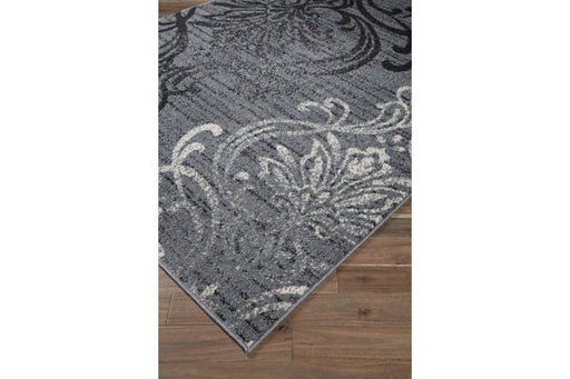 Verrill Black/Cream/Gray 5' x 7' Rug - Lara Furniture