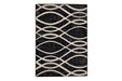 Avi Black/Cream/Gray 5'3" x 7'6" Rug - Lara Furniture