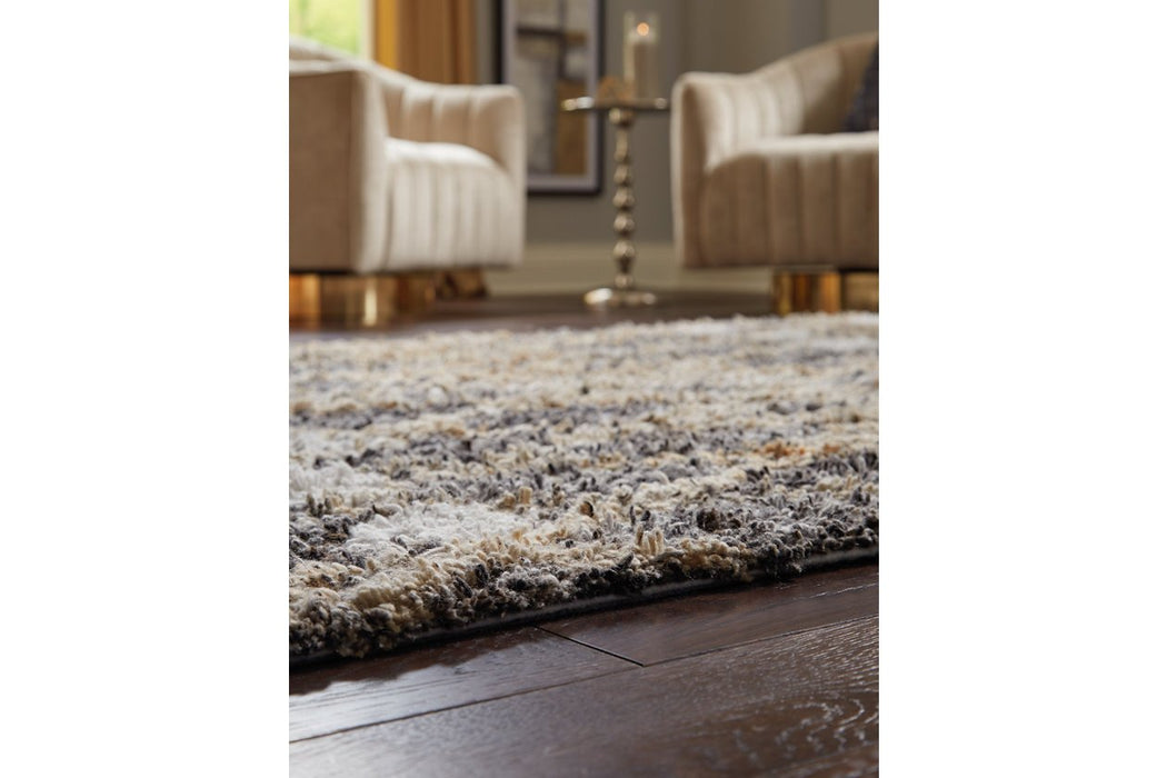 Vinmore Tan/Gray/White Medium Rug - Lara Furniture