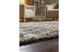 Vinmore Tan/Gray/White Medium Rug - Lara Furniture