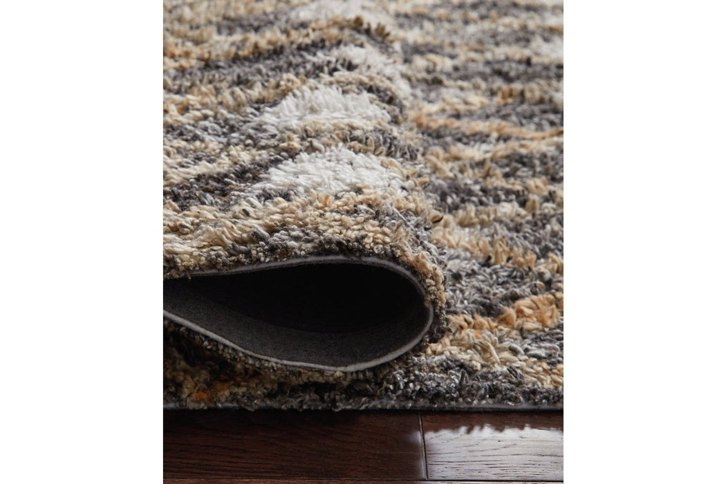 Vinmore Tan/Gray/White Medium Rug - Lara Furniture