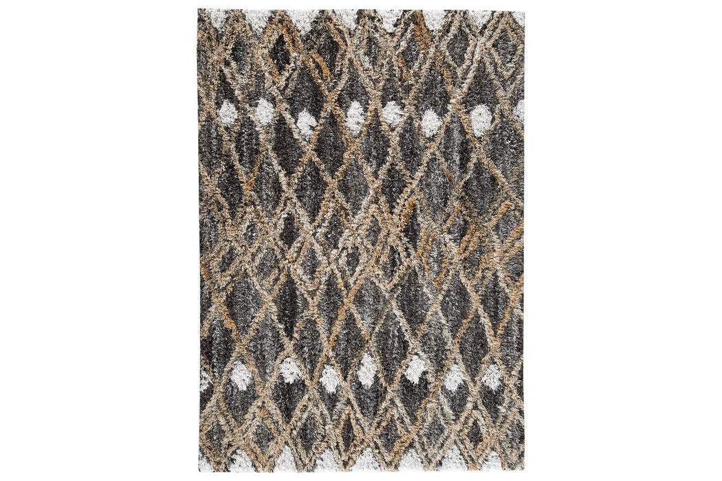 Vinmore Tan/Gray/White Medium Rug - Lara Furniture