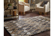 Vinmore Tan/Gray/White Large Rug - Lara Furniture