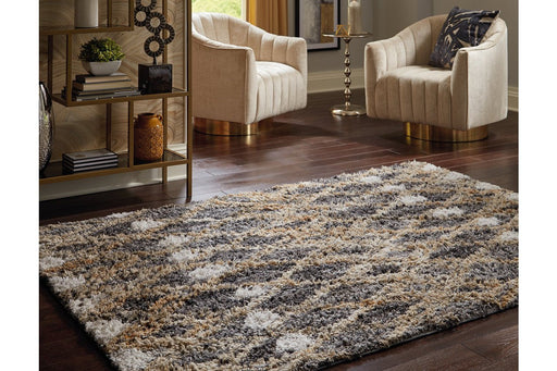 Vinmore Tan/Gray/White Medium Rug - Lara Furniture