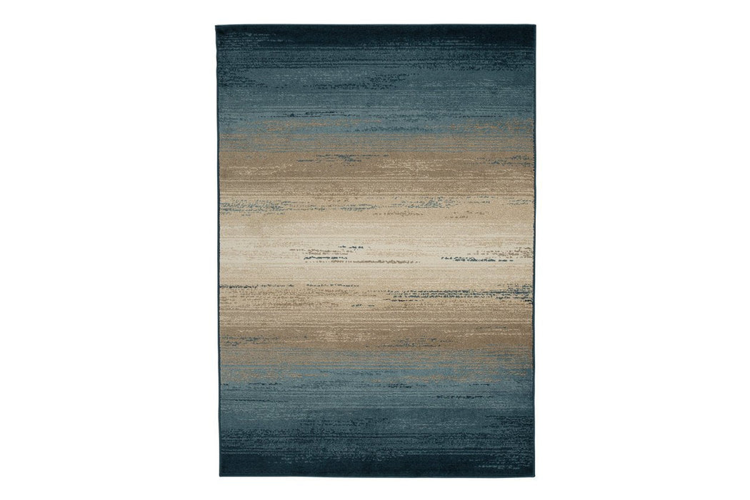 Ignacio Blue/Tan 7'7" x 10' Rug - Lara Furniture