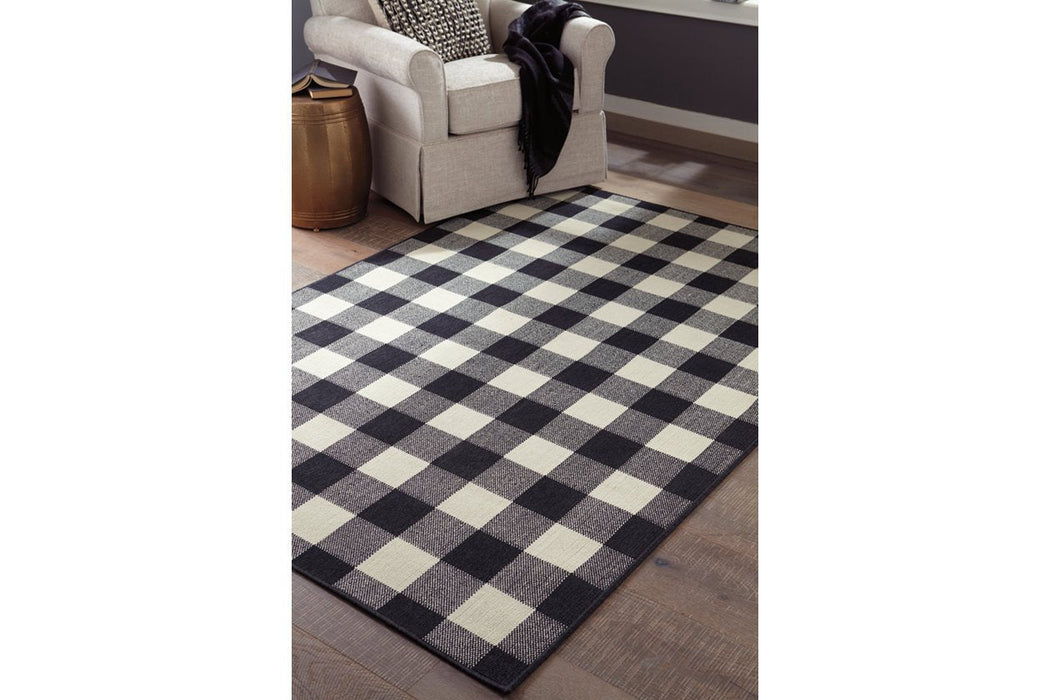 Juji Black/Cream 7'10" x 10' Rug - Lara Furniture