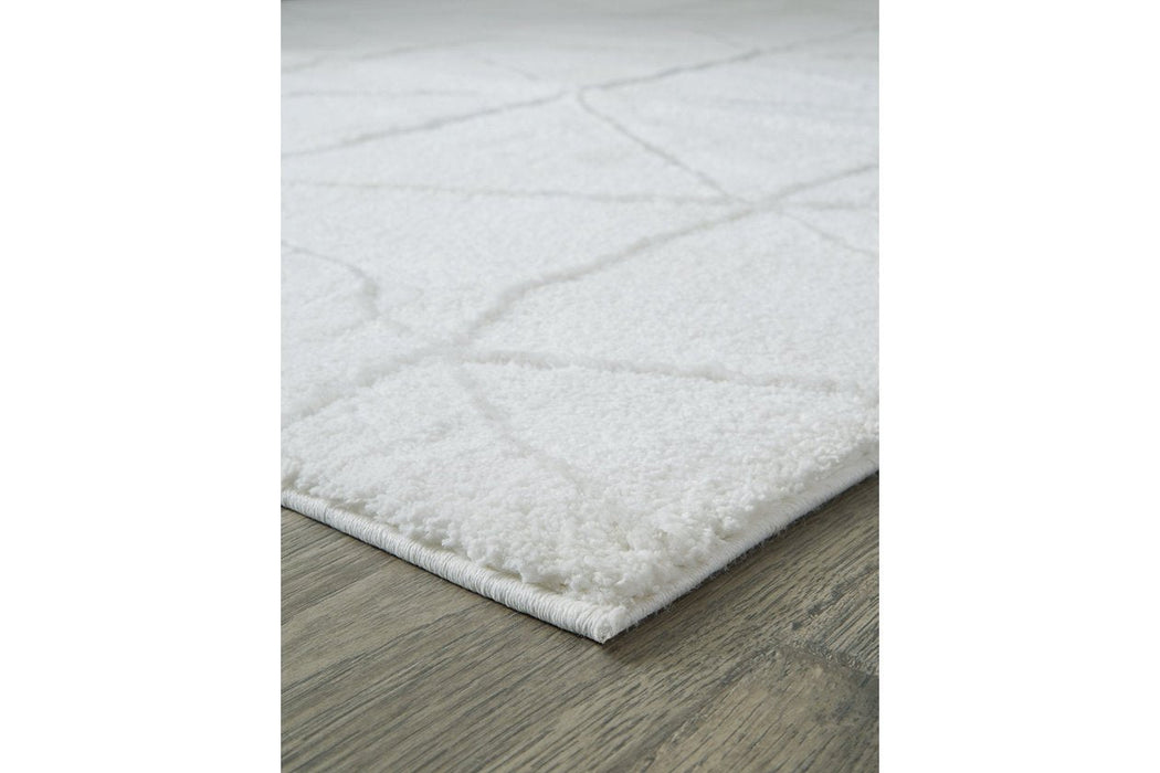 Scarrit White 5'3" x 7'3" Rug - Lara Furniture