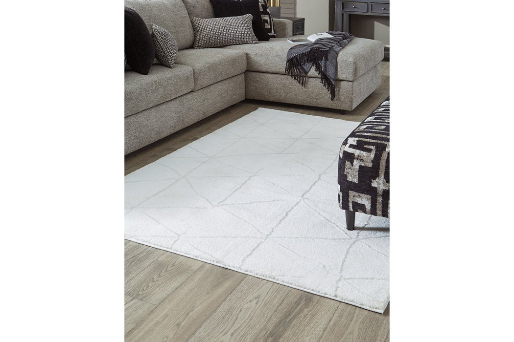 Scarrit White 5'3" x 7'3" Rug - Lara Furniture