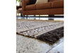 Kylin Taupe/Charcoal/White Large Rug - Lara Furniture