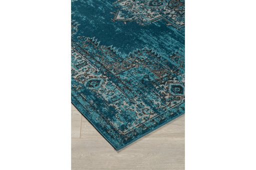 Moore Blue/Brown/Gray 5'3" x 7'3" Rug - Lara Furniture