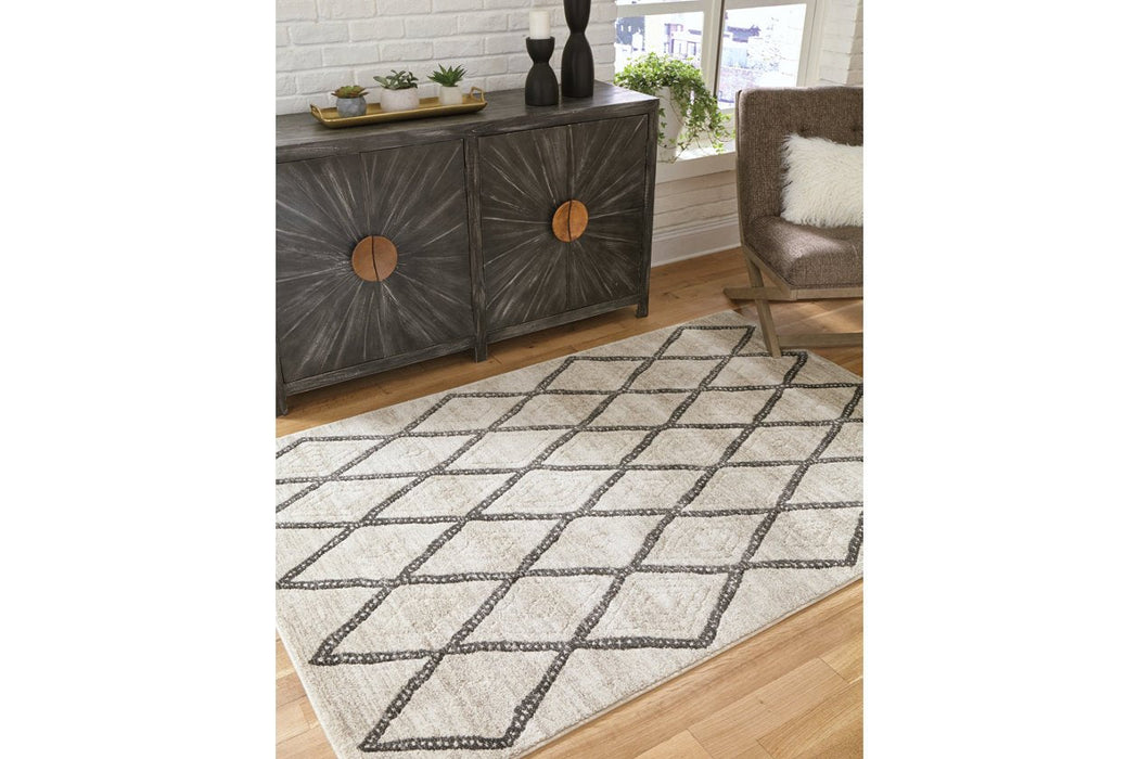 Jarmo Cream/Gray 7'10" x 9'10" Rug - Lara Furniture