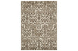 Cadrian Cream/Brown 5' x 7' Rug - Lara Furniture