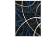 Jenue Black/Gray/Blue 8' x 10' Rug - Lara Furniture