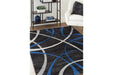 Jenue Black/Gray/Blue 8' x 10' Rug - Lara Furniture