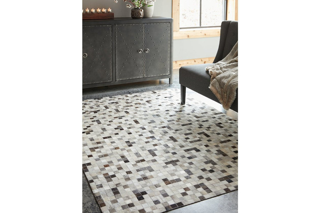 Harish White/Gray/Brown 8' x 10' Rug - Lara Furniture