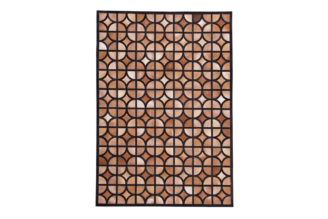 Jingjin Black/Brown 5' x 7' Rug - Lara Furniture