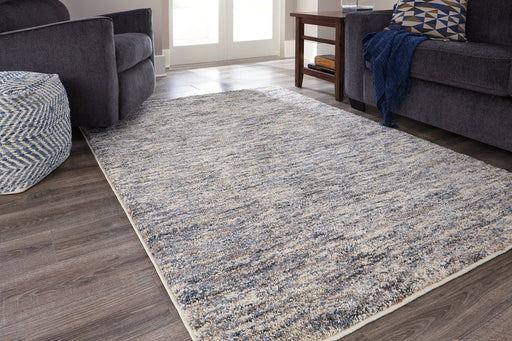 Marnin Tan/Blue/Cream 7'10" x 10' Rug - Lara Furniture