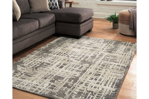 Makalo Cream/Gray 5' x 7' Rug - Lara Furniture