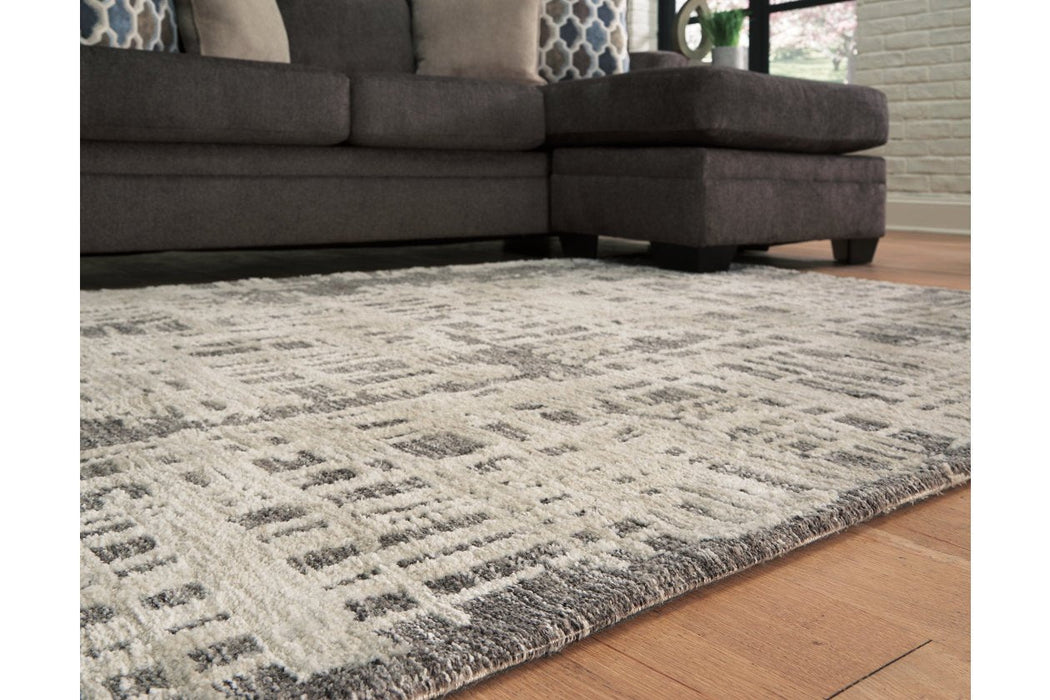 Makalo Cream/Gray 5' x 7' Rug - Lara Furniture