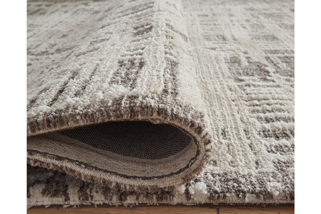 Makalo Cream/Gray 5' x 7' Rug - Lara Furniture