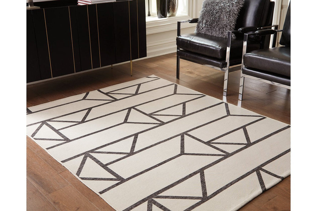 Derval Beige/Charcoal 5' x 7' Rug - Lara Furniture