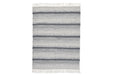 Derya White/Blue/Gray 5' x 7' Rug - Lara Furniture