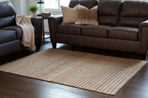 Gliona Natural/Brown 5' x 7' Rug - Lara Furniture