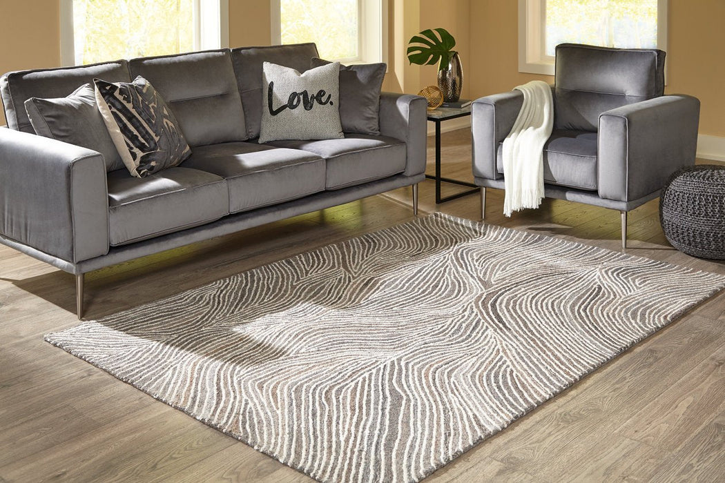 Wysleigh Ivory/Brown/Gray Medium Rug - Lara Furniture