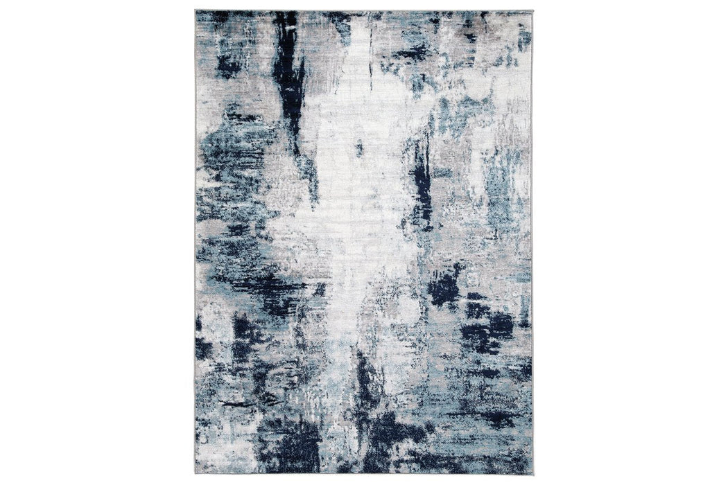 Leonelle Cream/Blue/Gray Medium Rug - Lara Furniture