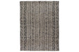 Holdner Taupe/Black Large Rug - Lara Furniture