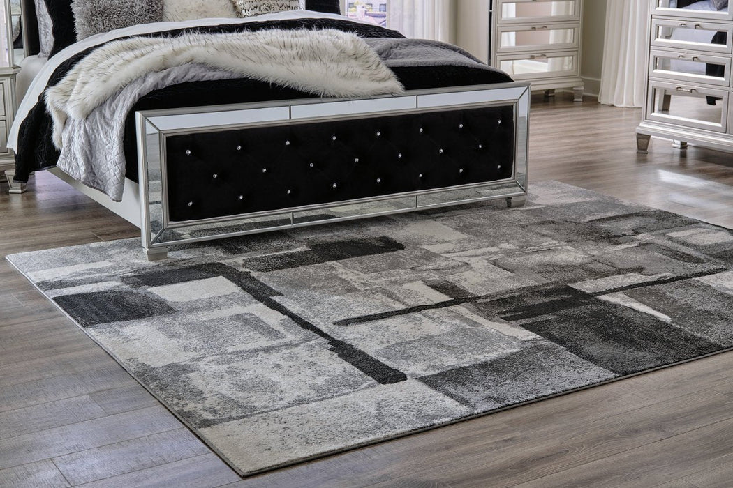 Brycebourne Black/Cream/Gray Medium Rug - Lara Furniture