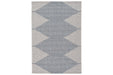 Alverno White/Blue Large Rug - Lara Furniture