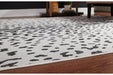 Samya Black/White/Gray Large Rug - Lara Furniture