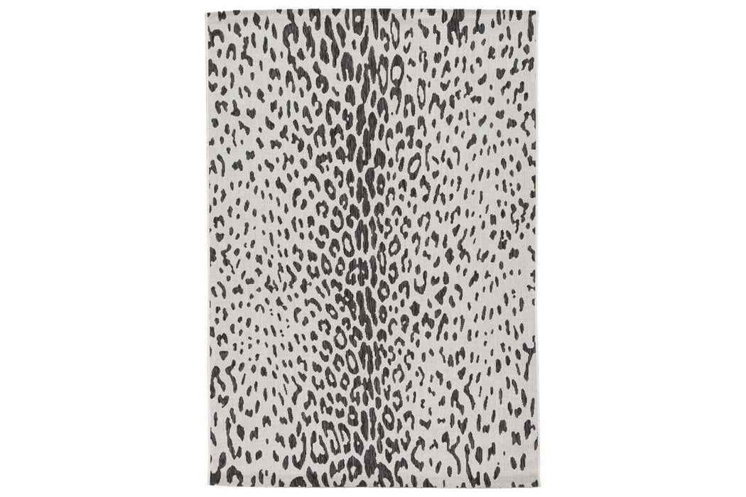 Samya Black/White/Gray Large Rug - Lara Furniture