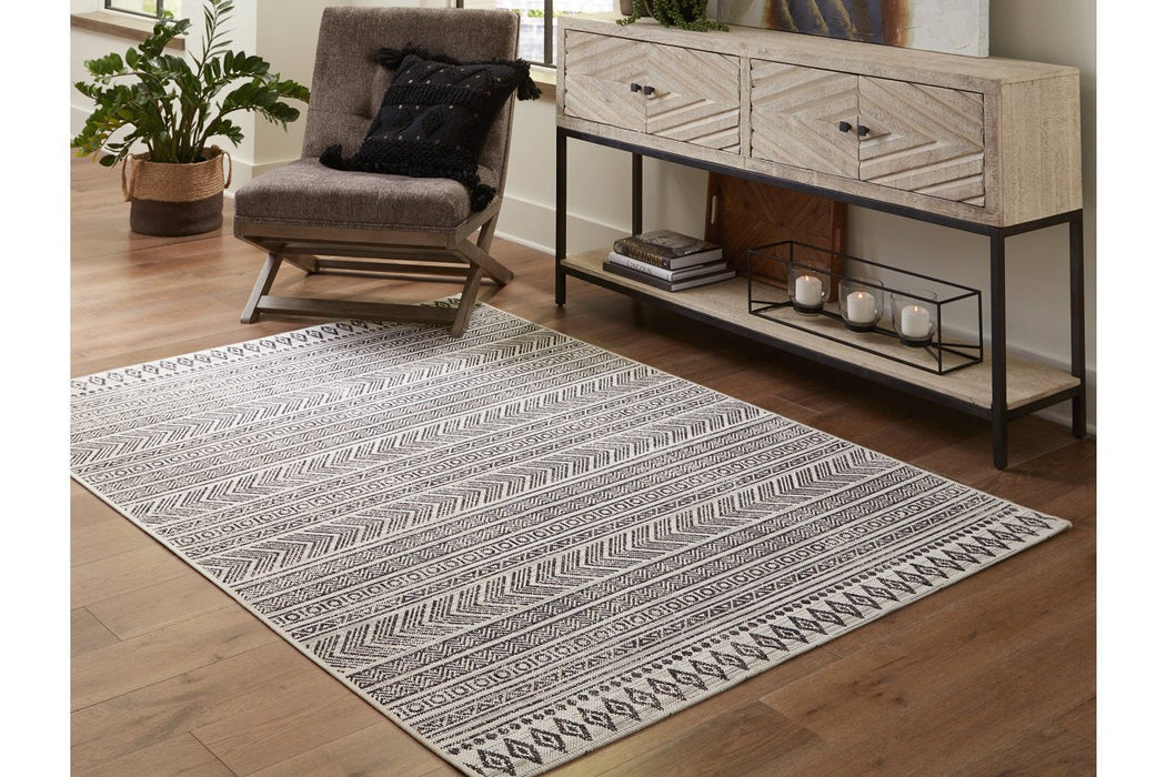 Brinoy Black/White Medium Rug - Lara Furniture